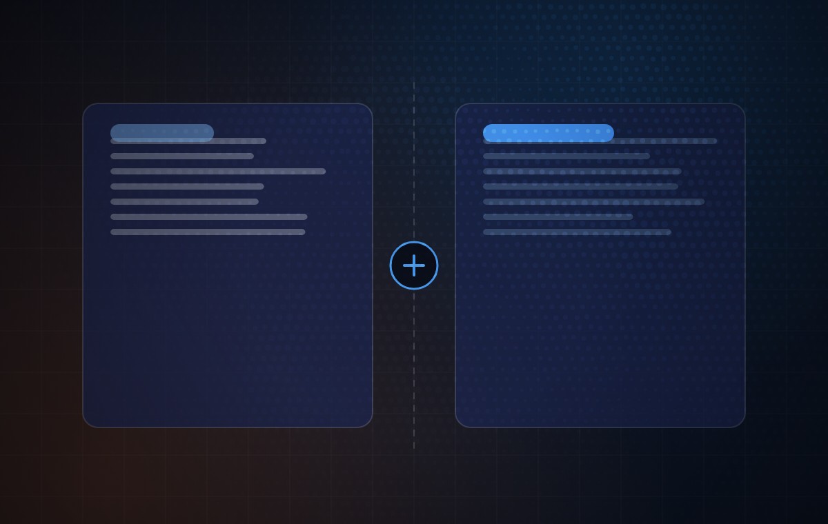Diagram: two options set side by side and weighed against each other