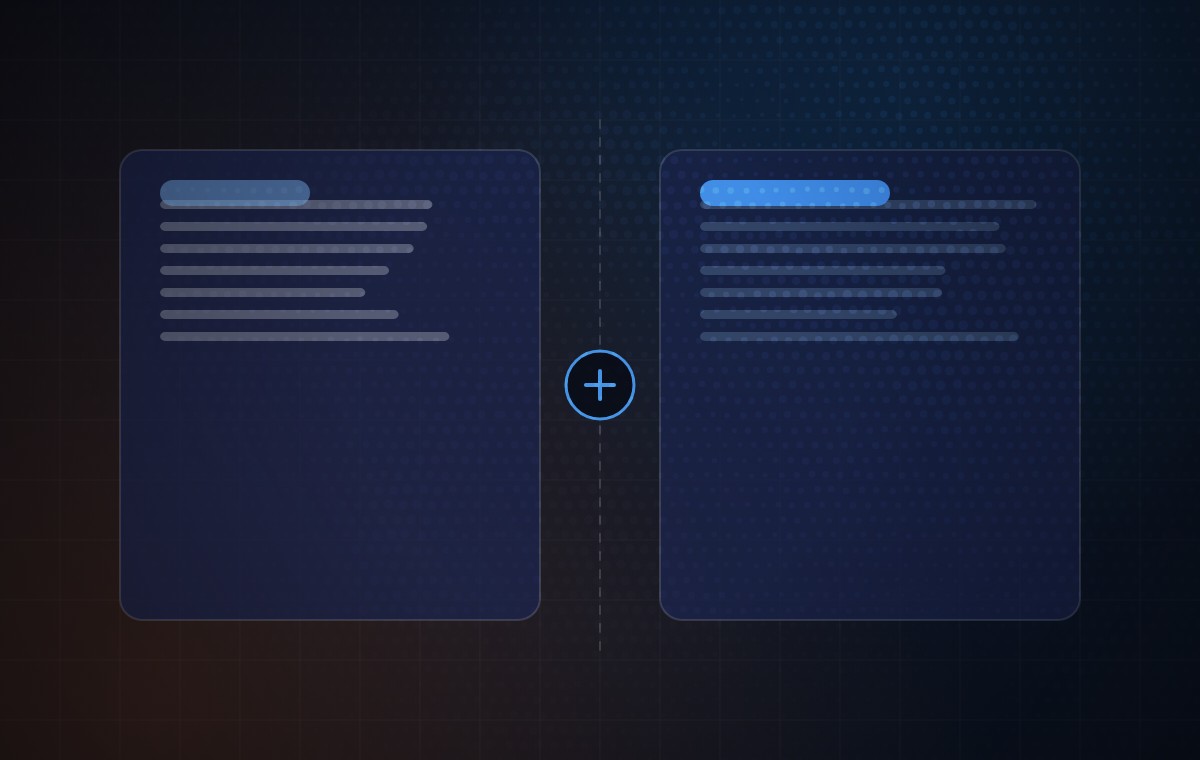 Diagram: two options set side by side and weighed against each other