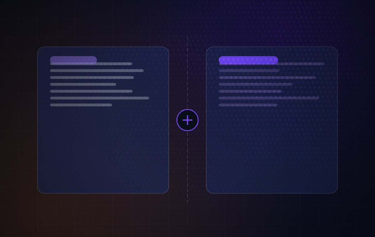 Diagram: two options set side by side and weighed against each other