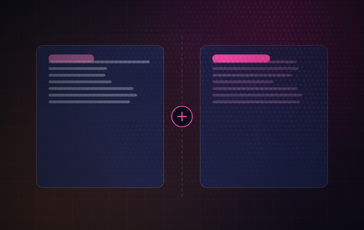 Diagram: two options set side by side and weighed against each other