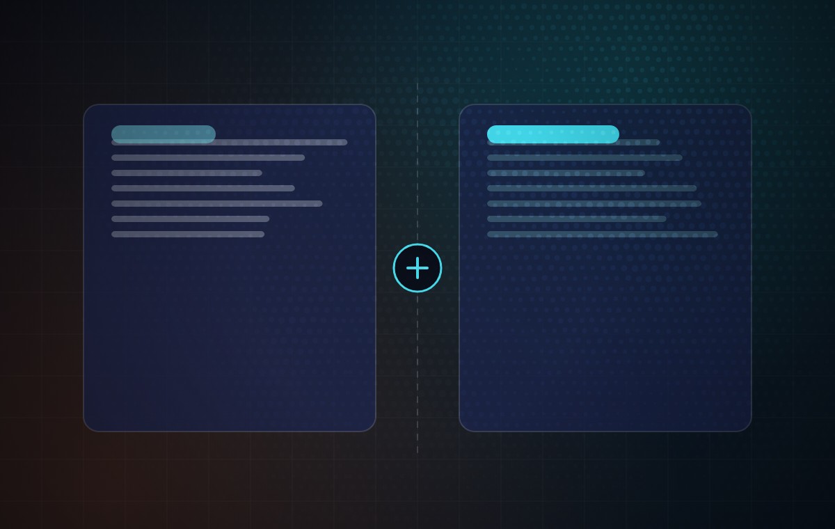 Diagram: two options set side by side and weighed against each other