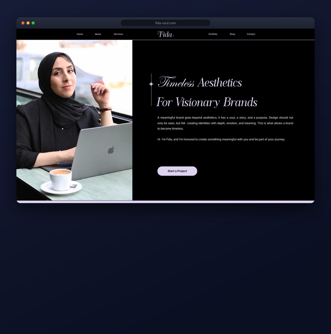 Fida brand identity and illustration studio website built by ROSH™ Company Labs