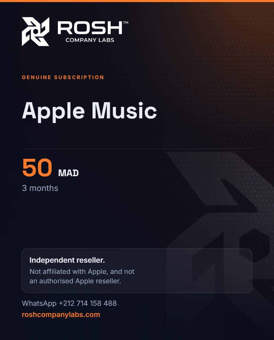 Apple Music — 50 MAD · 3 Months — ROSH™ Company Labs