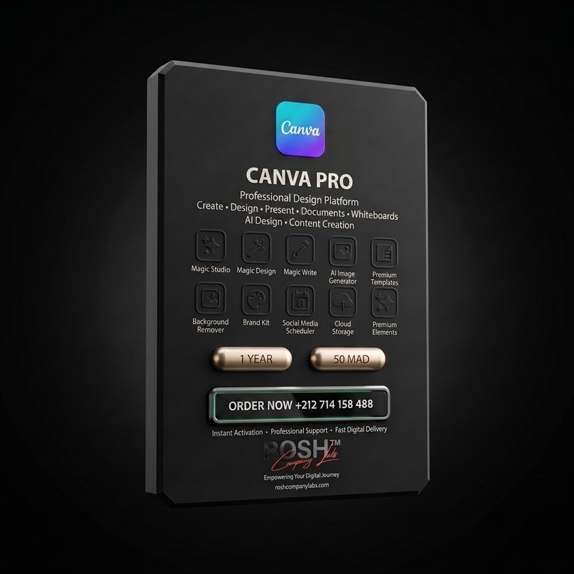 Canva Pro — 50 MAD · 1 Year — ROSH™ Company Labs