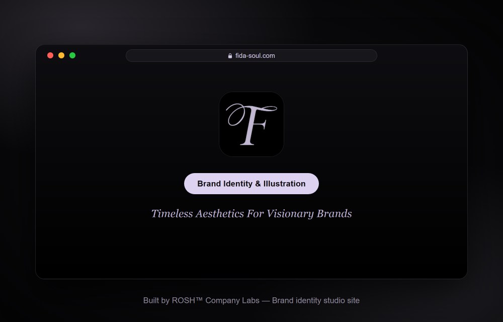 Fida brand identity and illustration studio website built by ROSH™ Company Labs