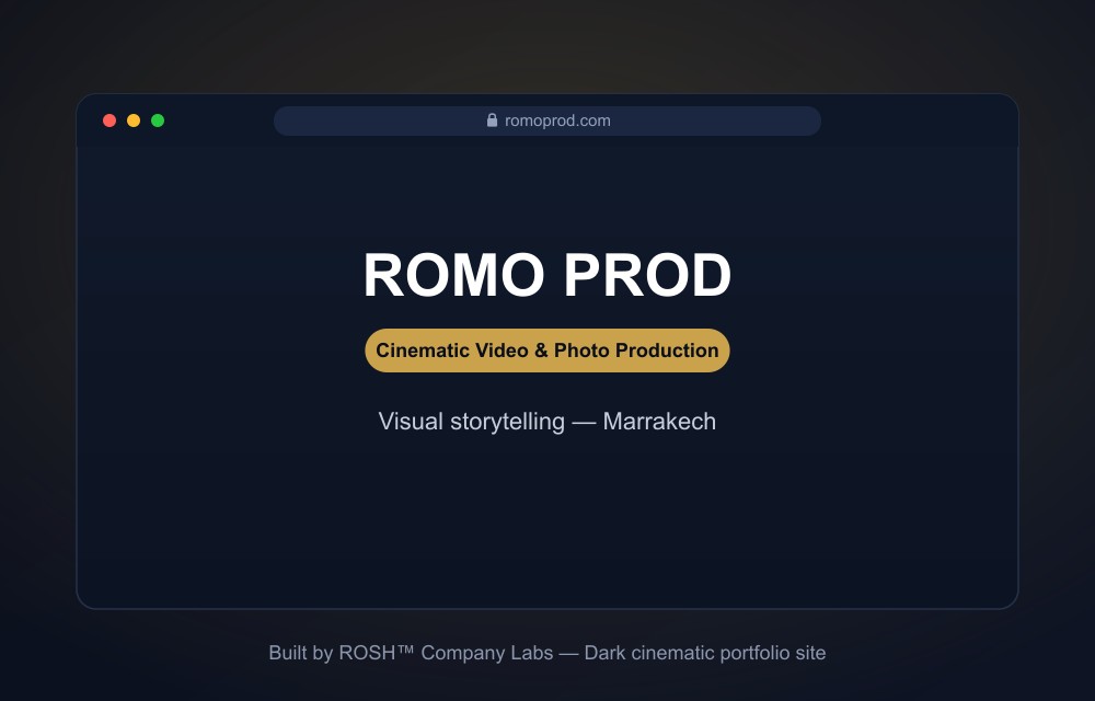 ROMO PROD — cinematic portfolio website by ROSH™ Company Labs
